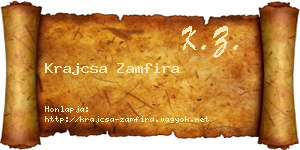 Krajcsa Zamfira névjegykártya